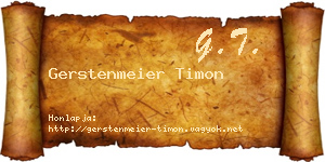 Gerstenmeier Timon névjegykártya